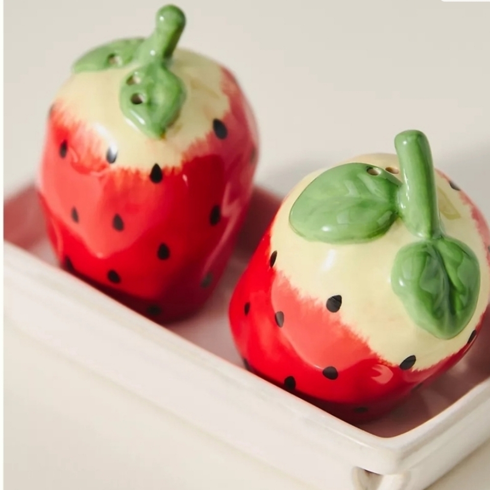Anthropologie Foster Icon Stoneware Salt & Pepper Shakers
